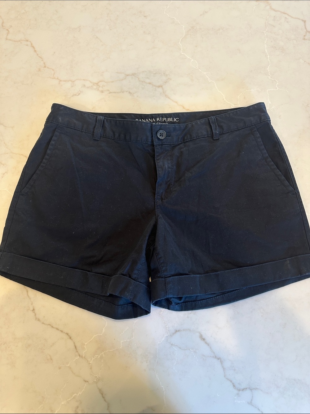 Banana Republic Black Cuffed Chino Shorts